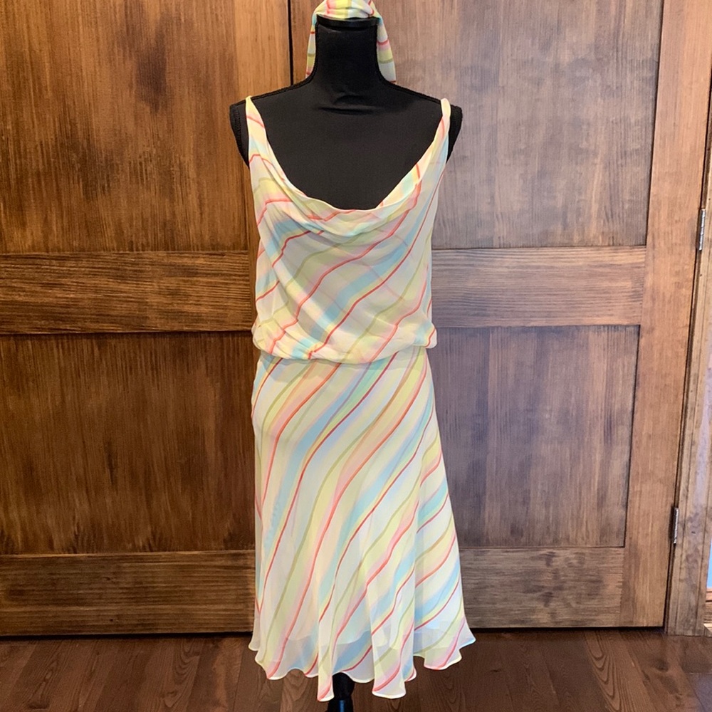 DVF striped chiffon dress size 6